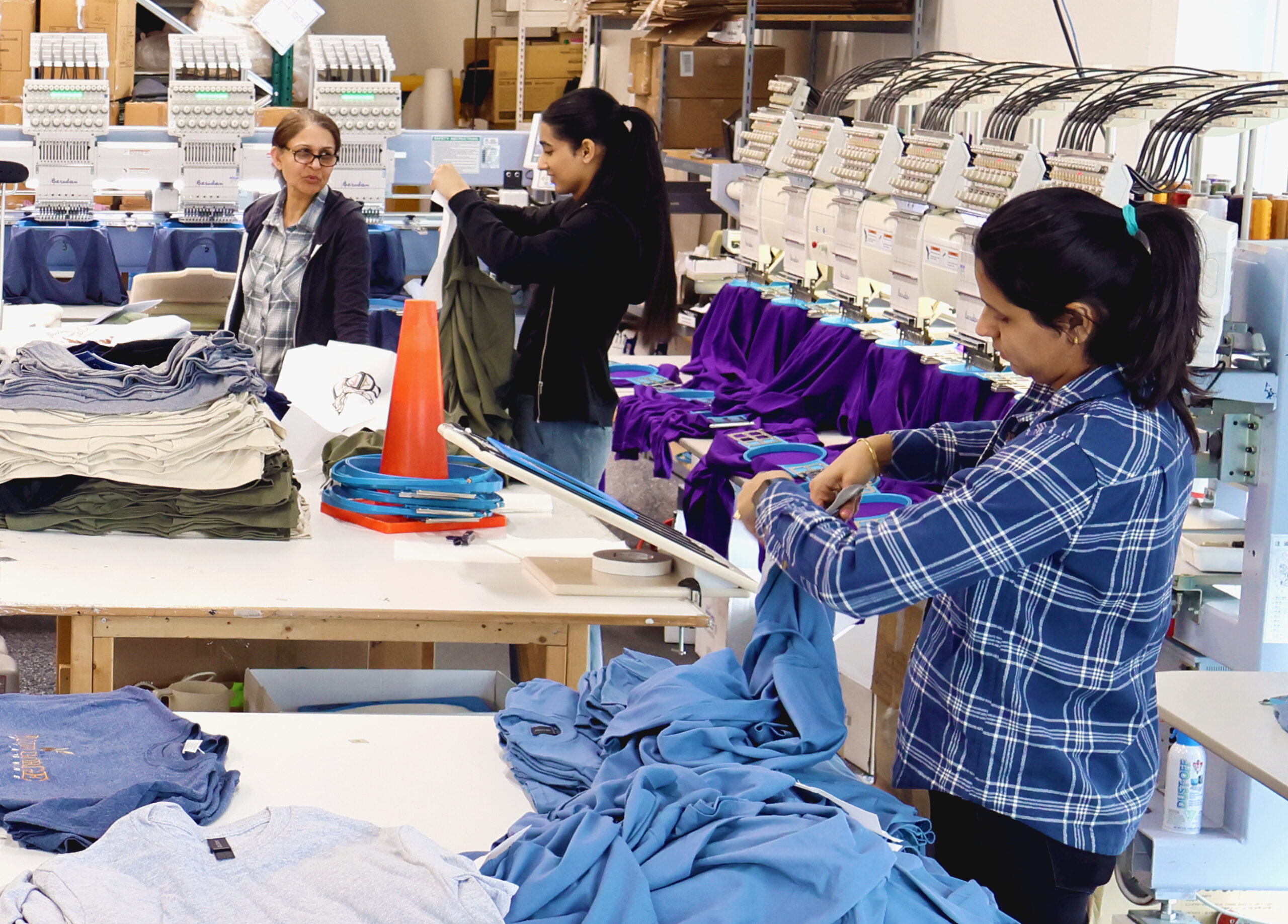 The ThreadCo Print Shop embroidery floor in Vancouver